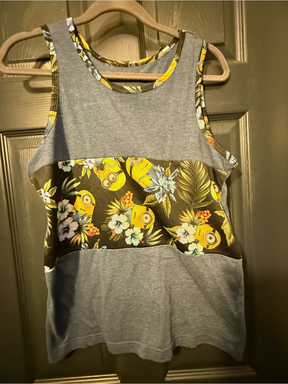 Despicable Me Minions Boys Tropical Floral Sleeveless Tank Top Gray